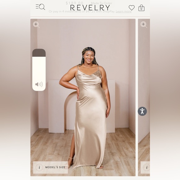 Revelry Skye Satin Dress petite 4 - Picture 2 of 5